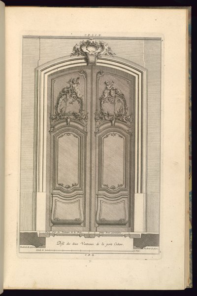 Elevación y plano de un portal de Karl Albert von Lespilliez