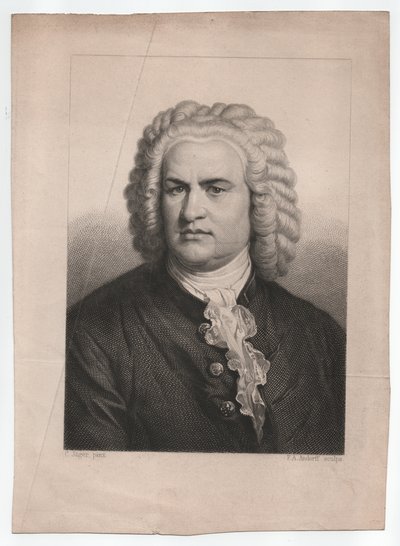 Johann Sebastian Bach (1685-1750) (c. 1850, grabado) de Karl & Andorff Friedrich August (1819 1875) Jager