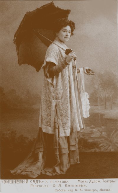 Olga Leonardovna Knipper-Chekhova como Ranevskaya en El jardín de los cerezos de Karl August Fischer
