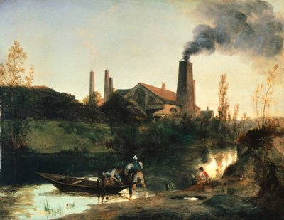 Molino de Eberswald, hacia 1830, por Karl Blechen (1798-1840), óleo, 25x33 cm de Carl Blechen