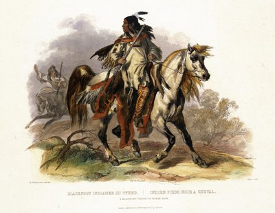Un indio Blackfoot a caballo, lámina 19 del Volumen 1 de 