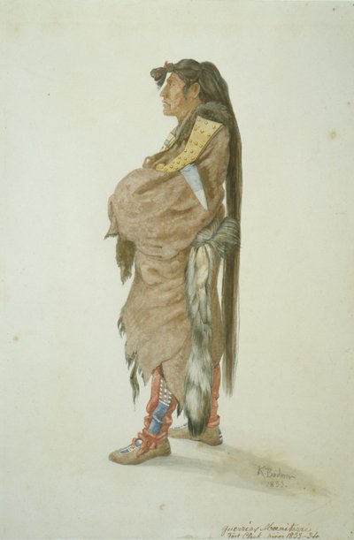 Ahsch?psa Masihichsi, un hombre Hidatsa de Karl Bodmer