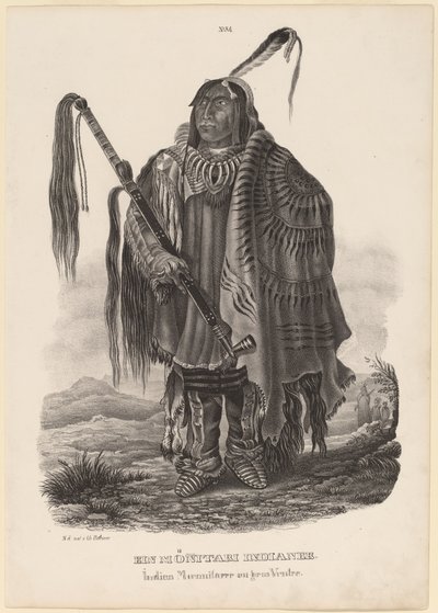 Un indio Monitari de Karl Bodmer
