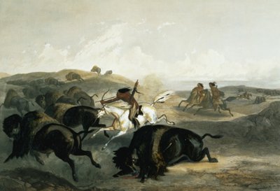 Indios cazando bisontes, lámina 31 del Volumen 2 de 