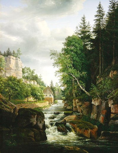 Molino en el valle de Muehle, Liebenthal de Karl Christian Sparmann