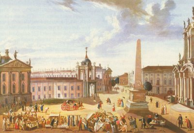 Antiguo Mercado de Potsdam con Palacio de la Ciudad (con vistas a la Schlossstrasse) de Karl Christian Wilhelm Baron