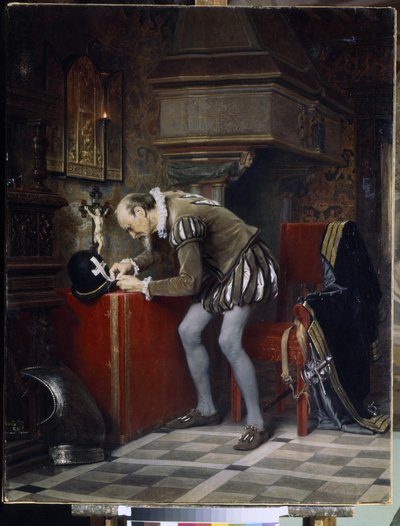 En la víspera de la noche de San Bartolomé - Arma (huno), Karl Fyodorovich (1830-1877) - 1868 - Óleo sobre lienzo - 115x89,5 - Museo Estatal Ruso, San Petersburgo de Karl Fedorovic Gun