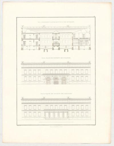 Vistas del castillo de Krzescowice, lámina 51 de la serie «Colección de proyectos arquitectónicos» de Karl Friedrich Schinkel
