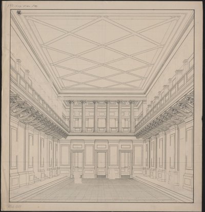 Berlín. Schauspielhaus en Gendarmenmarkt, sala de conciertos. Vista de Karl Friedrich Schinkel