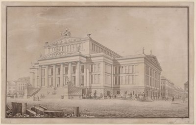 Berlín. Schauspielhaus en el Gendarmenmarkt. Vista en perspectiva de Karl Friedrich Schinkel