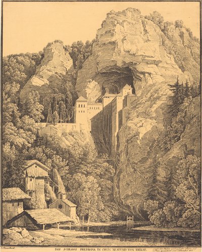 Das Schloss Prediama in Crein XII Stund: von Triest de Karl Friedrich Schinkel