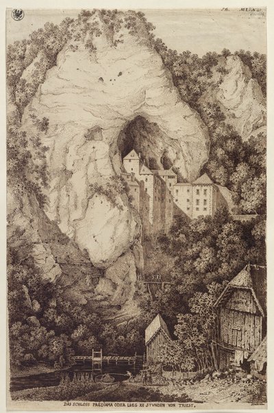 El castillo de Predjama o Lueg, a XII horas de Trieste de Karl Friedrich Schinkel