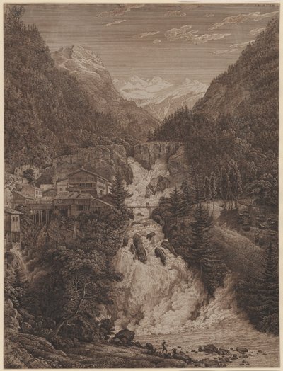 La cascada cerca de Wildbad Gastein de Karl Friedrich Schinkel