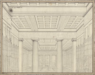 Dido. Ópera de Bernhard Klein. Diseño para la 3.ª decoración. Cámara en el palacio de Karl Friedrich Schinkel