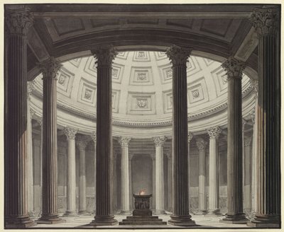 La vestal. Ópera de Gaspare Spontini. Proyecto para la 2.ª decoración. Vista del interior del templo de Vesta de Karl Friedrich Schinkel
