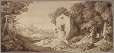 Una pequeña capilla construida de lava cerca de Giarre, en el Etna de Karl Friedrich Schinkel