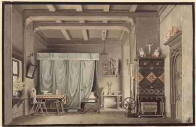 Fausto. Drama de Johann Wolfgang von Goethe. Proyecto para una decoración. La habitación de Gretchen de Karl Friedrich Schinkel
