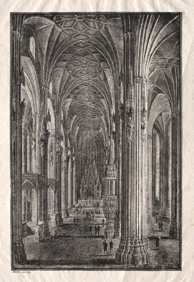 Interior de la Catedral de San Esteban en Viena de Karl Friedrich Schinkel