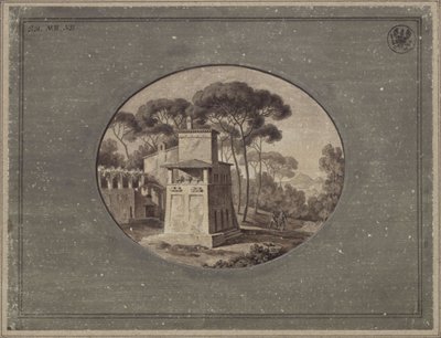 «Lechería en el pinar de Villa Borghese cerca de Roma» / La Casa Cenci en el parque de Villa Borghese en Roma de Karl Friedrich Schinkel