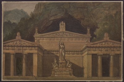 Olimpia. Ópera de Gaspare Spontini. Proyecto para la 4.ª decoración. Templo de Diana de Karl Friedrich Schinkel