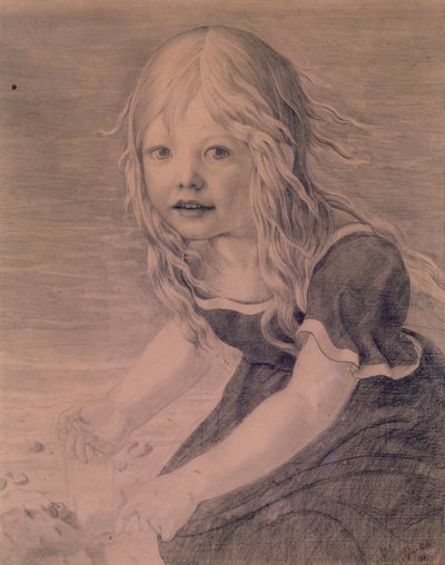Retrato de la hija del artista, Marie, en la costa de Karl Friedrich Schinkel