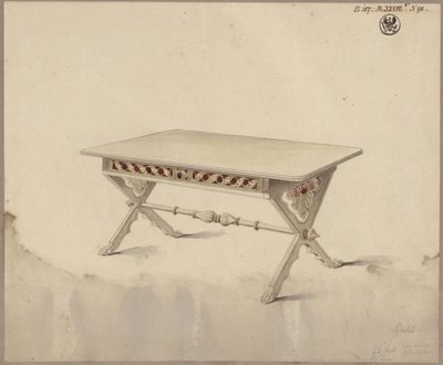 Potsdam. Palacio de Babelsberg (?). Diseño para una mesa inclinada de Karl Friedrich Schinkel