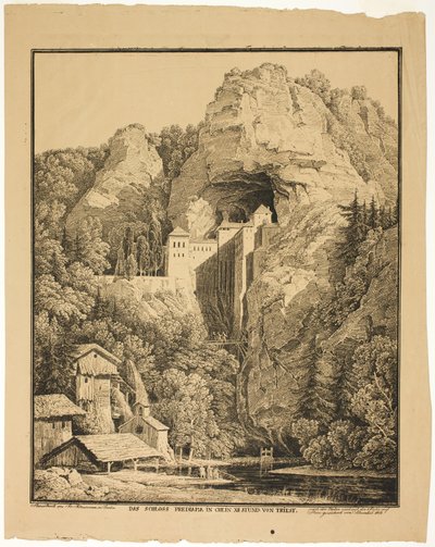 Castillo de Predjama en Krein, a doce horas de Trieste de Karl Friedrich Schinkel