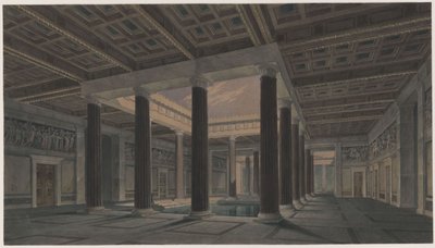 Palacio de Orianda en Crimea. Proyecto antiguo. Gran atrio de Karl Friedrich Schinkel