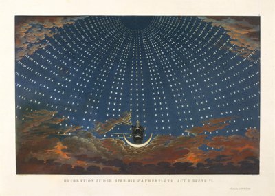 Diseño escénico para la ópera La flauta mágica de Wolfgang Amadeus Mozart, 1847-1849 de Karl Friedrich Schinkel