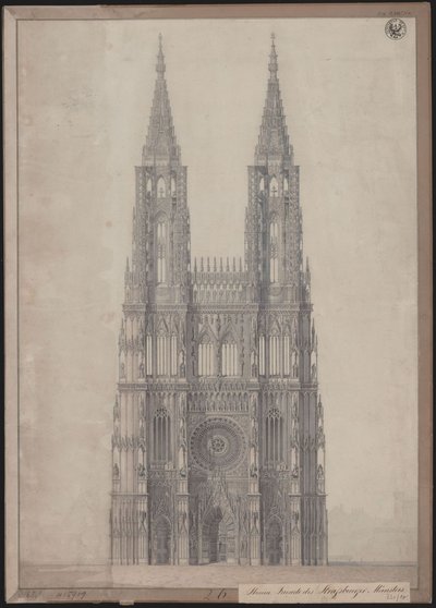 Estrasburgo. Catedral. Proyecto para la finalización de la fachada oeste de Karl Friedrich Schinkel