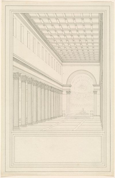 La Nave y el Ábside, sin Transepto, de una Catedral para Berlín de Karl Friedrich Schinkel