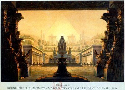 El patio del templo de Isis y Osiris donde Sarastro era sumo sacerdote, c. 1816 de Karl Friedrich Schinkel