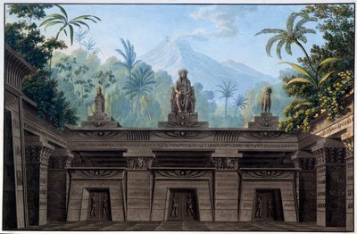 Decorado teatral: Decorado para la ópera “La flauta mágica (Die Zauberflöte)” de Wolfgang Amadeus Mozart, sobre un libreto de Emanuel Schikaneder. Dibujo de Karl Schinkel (1781 - 1841) de Karl Friedrich Schinkel