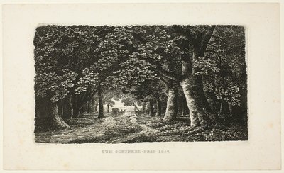 Camino forestal con un carruaje de Karl Friedrich Schinkel