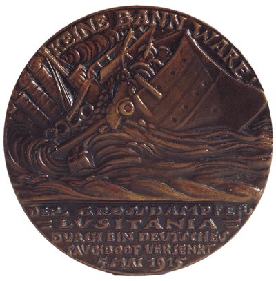 Medalla conmemorativa del torpedeo del transatlántico "Lusitania", 7 de mayo de Karl Goetz