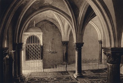 Jerusalén, Cámara de la Última Cena (foto en blanco y negro) de Karl Grober