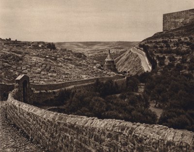 Jerusalén, vista del valle del Cedrón (foto en blanco y negro) de Karl Grober
