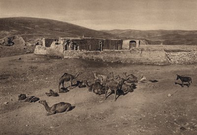 Khan, escena de la parábola del buen samaritano (foto en blanco y negro) de Karl Grober