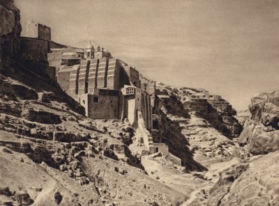 Mar Saba, monasterio griego (foto en blanco y negro) de Karl Grober