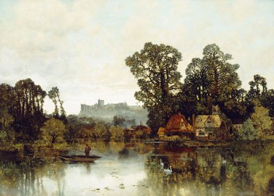 El río Támesis con vista al Castillo de Windsor de Karl Heffner