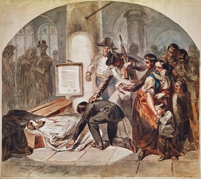 Entierro del demócrata Robert Blum fusilado en octubre de 1848 en Viena de Karl Hermann Schmolze