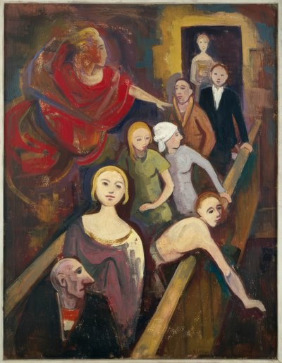 En la escalera con el ángel de Karl Hofer