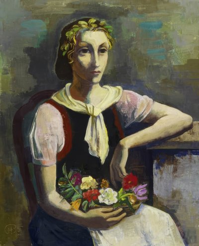 niña de las flores de Karl Hofer