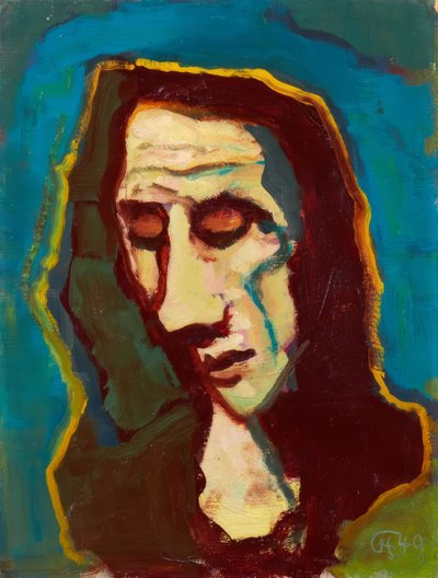 Cabeza de mujer con la mirada baja de Karl Hofer