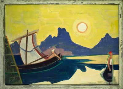 Lago y montañas de Karl Hofer