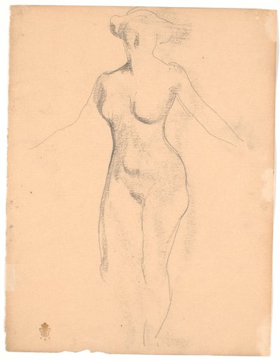 Modelo femenina desnuda de pie vista desde arriba de Karl Isakson