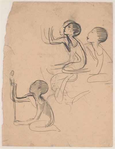 Estudios para "Niño plantando" ("Hoppat") de Karl Isakson