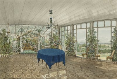 Jardín de invierno en la finca Pavlino de Vielgorsky, 1834 de Karl Ivanovich Kolmann