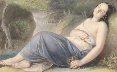 Psique Dormida en un Paisaje de Karl Joseph Aloys Agricola