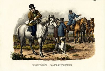 Caballos de granja alemanes, 1824 de Karl Joseph Brodtmann